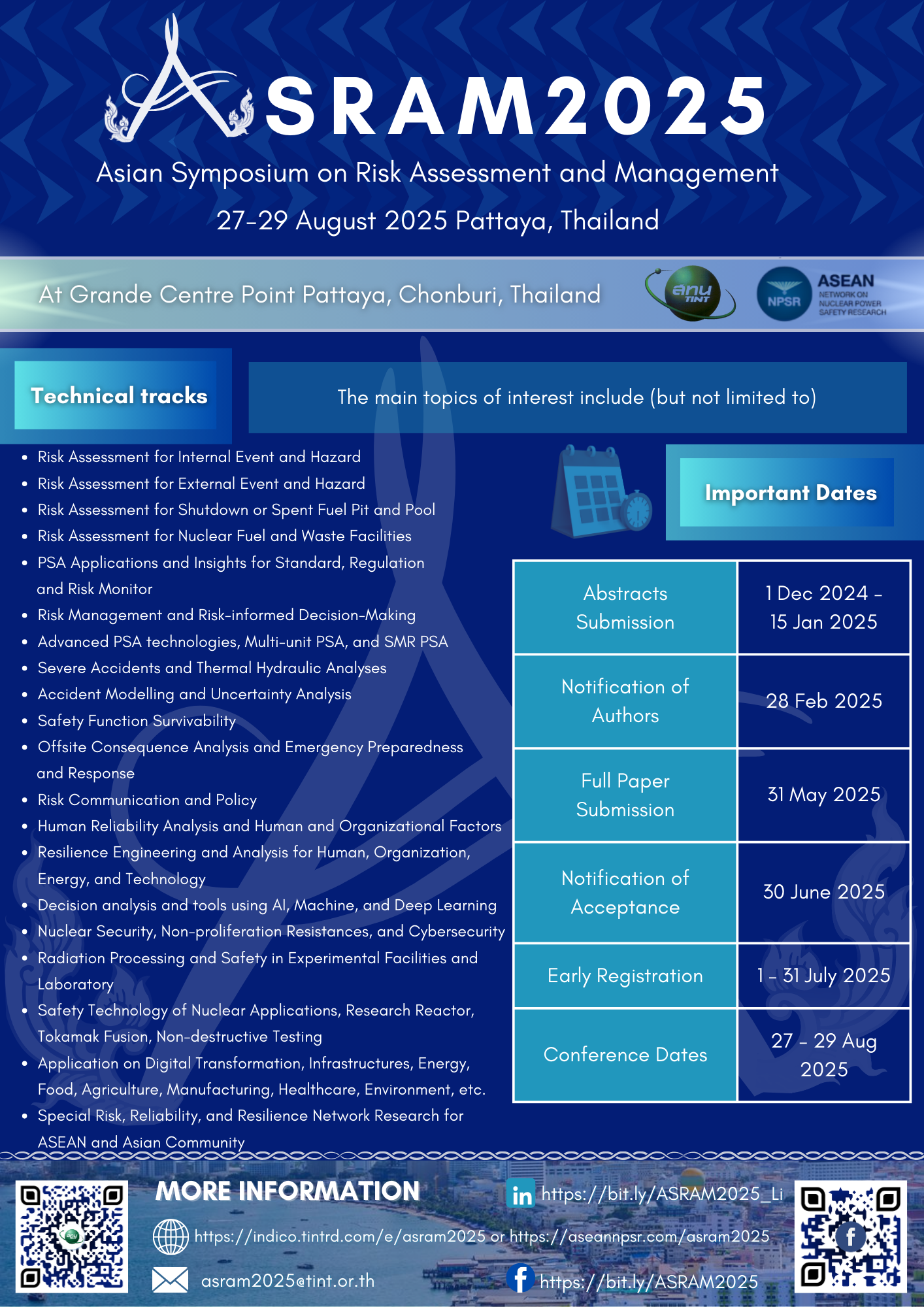 ASRAM2025 Asian Symposium on Risk Assessment and Management 2025, Pattaya, Thailand, 2729